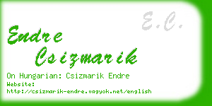 endre csizmarik business card